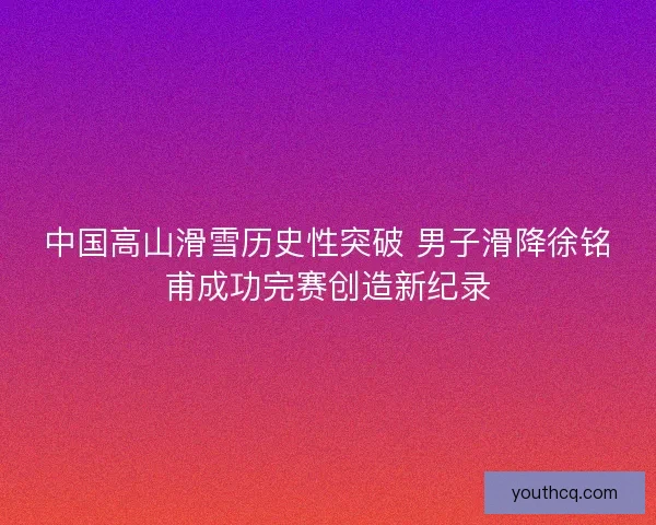 中国高山滑雪历史性突破 男子滑降徐铭甫成功完赛创造新纪录